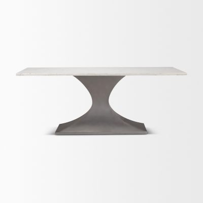 Alternative view of Maxton 79.0L x 39.0W x 30.0H Marble Top w/ Gunmetal Base Dining Table