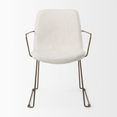 Alternative view of Sawyer Cream Fabric Wrap Gold Metal Frame Dining Chair