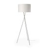 Ambrose 20.0L x 20.0W x 61.8H Silver Metal W/Beige Fabric Shade Floor Lamp 1 0060305 69844 A