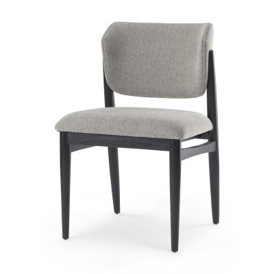 Cline  20.9L x 23.0W x 31.9H Gray Fabric W/Black Wood Dining Chair