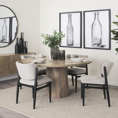 Alternative view of Cline  20.9L x 23.0W x 31.9H Gray Fabric W/Black Wood Dining Chair