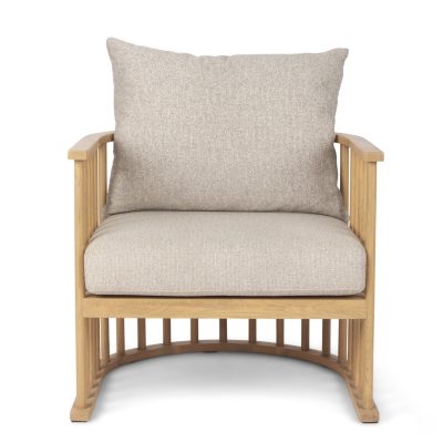 Alternative view of Kopari Beige Fabric W/Light Brown Wood Accent Chair