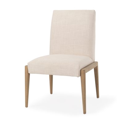 Palisades Cream Upholstery w/ Solid Wood Armless Dining Chair