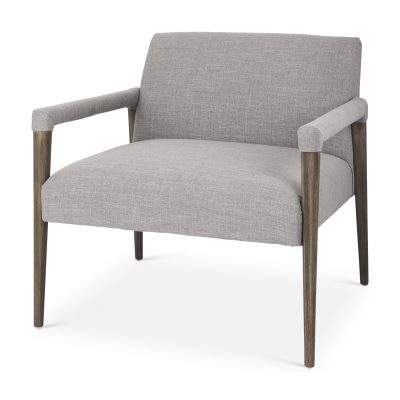 Palisades Gray Fabric w/ Brown Wood Frame Accent Chair
