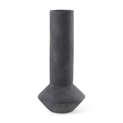 Esme 7.1L x 7.1W x 15.0H Dark Gray Ceramic Vase