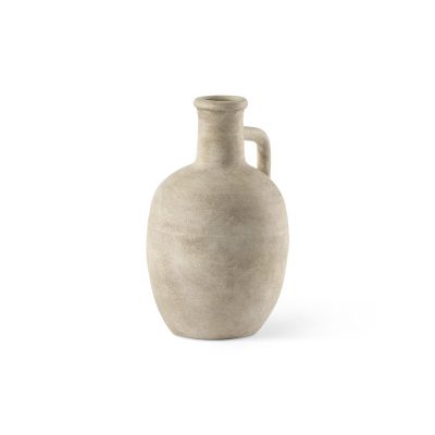 Zenni  5.3L x 5.3W x 9.3H Warm Beige Ceramic Vase