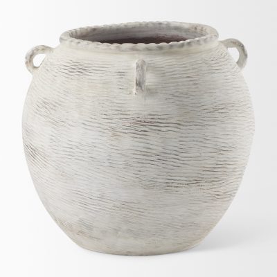 Alternative view of Misha 25.2L x 25.2W x 22.4H Cream Ceramic Floor Vase