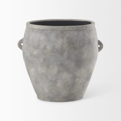 Alternative view of Zuma 27.2L x 18.1W x 24.4H Light Gray Ceramic Floor Vase