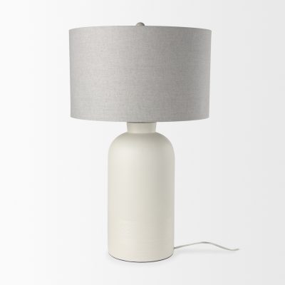 Alternative view of Cato 20.0L x 20.0W x 33.5H Cream Base W/White Shade Table Lamp