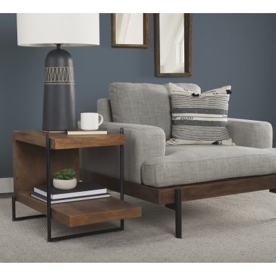 Alternative view of Javier 18.0L x 18.0W x 30.75H Black Base W/Cream Fabric Shade Table Lamp