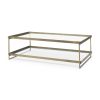 Trey 56.0L x 32.0W x 17.0H Gold Metal W/Glass Coffee table 1 0059567 69783 A