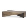 West 55L x 32W x 14H Medium Brown Wooden Angled Coffee Table 2 0063309 69781 A