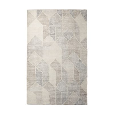 Kolt 9x12 Neutral Geometric Patterned Wool Area Rug