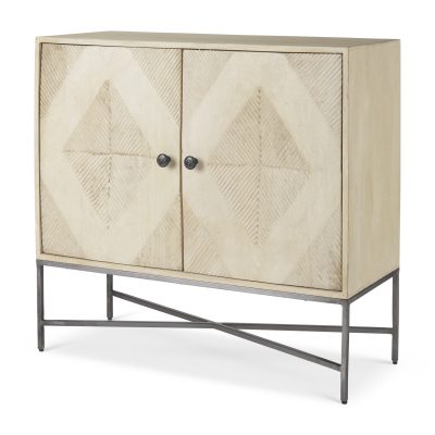 Hogarth 36.0L x 16.0W x 34.0H 2 Door Blonde Wood Accent Cabinet