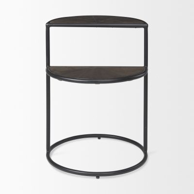 Alternative view of Arlo 20.5L x 20.5W x 24.4H Brown Wood W/Black Metal End Table