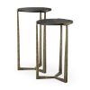 Atticus Black Wood and Antiqued Gold Metal Nesting Accent Tables (Set of 2) 1 0069056 69728 A