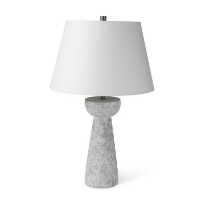 Julia 16.0L x 16.0W x 27.0H Gray Antique Painted Cement Table Lamp