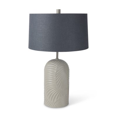 Quinn 19.0L x 19.0W x 24.6H Beige Base W/Navy Fabric Shade Table Lamp