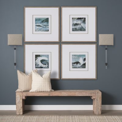 Alternative view of Kinsley Beige Shade W/Transparent Body Wall Sconce