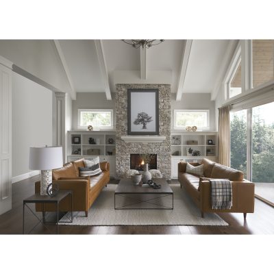 Alternative view of Elton  87.8L x 37.8W x 34.6H Tan Leather Sofa