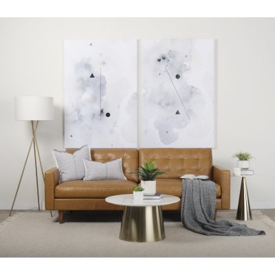 Alternative view of Olaf 88.2L x 37.8W x 35.0H Tan Leather Sofa