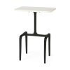 Preston White Marble Tabletop w/ Matte Black Iron Base Accent Table 1 0063577 69688 A