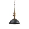 Willson 17.0L x 17.0W x 29.0H Black Iron W/Antique Brass Dome Pendant Light 2 0056105 69676 A