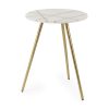 Vivienne 18.0L x 18.0W x 23.0H White Marble W/Antique Gold Metal Round Large Accent Table 1 0056281 69675 A