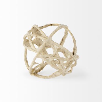 Alternative view of Kali 4.5L x 4.5W x 4.5H Small Beige Decorative Metal and Paper Object