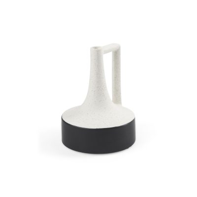 Burton 8.3H Small White and Black Ceramic Jug Vase