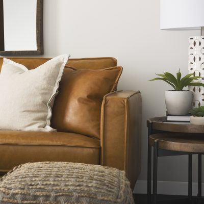 Alternative view of D'Arcy 88.0L x 37.0W x 34.0H Tan Leather Sofa