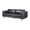 Svend 88.0L x 38.0W x 34.0H Black Leather Sofa 1 0055446 69641 A