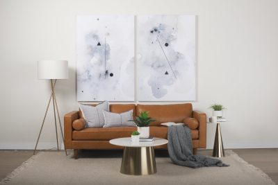 Alternative view of Svend 88.0L x 38.0W x 34.0H Tan Leather Sofa