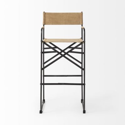 Alternative view of Direttore 19.3L x 19.3W x 44.1H Brown Leather Seat W/Black Iron Frame Bar Stool