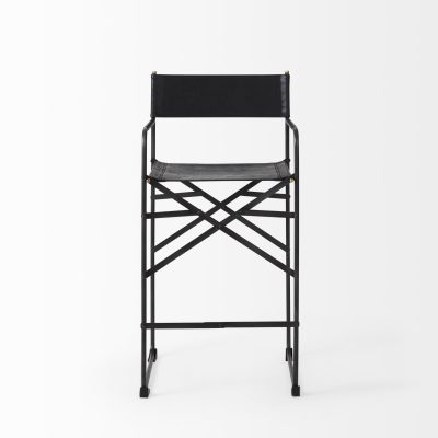 Alternative view of Direttore 19.3L x 19.3W x 40.2H Black Leather W/Black Frame Counter Stool