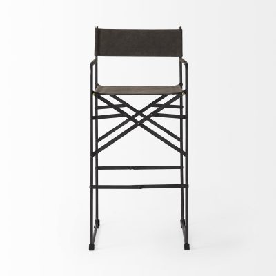 Alternative view of Direttore 19.3L x 19.3W x 44.1H Brown/Gray Suede W/ Metal Frame Bar Stool