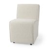 Damon 20.5L x 27.2W x 31.3H Fully Upholstered Cream-Toned Fabric Dining Chair on Casters 1 0065533 69615 A