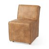 Damon 19.8L x 26.3W x 31.8H Cognac Brown Faux Leather Dining Chair