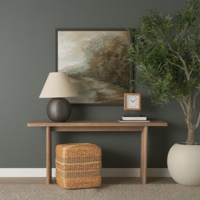 Alternative view of Maya 17.7L x 17.7W x 17.7H Light Brown W/Medium Brown Stripes Seagrass Square Pouf