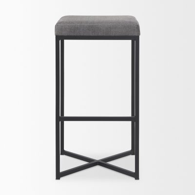Alternative view of Frodo 16.5L x 16.5W x 29.75H Gray Fabric Seat W/Black Iron Frame Bar Stool