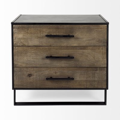 Alternative view of Alvin 34.5L x 21.5W x 30.0H Wood W/Metal Framing Accent Cabinet