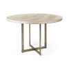 Faye 48.0L x 48.0W x 30.0H Beige Finished Wood Round Dining Table 2 0048119 69563 AB A