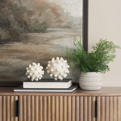 Alternative view of Malo 4.7L x 4.7W x 4.7H Cream Resin Small Sphere Decorative Object