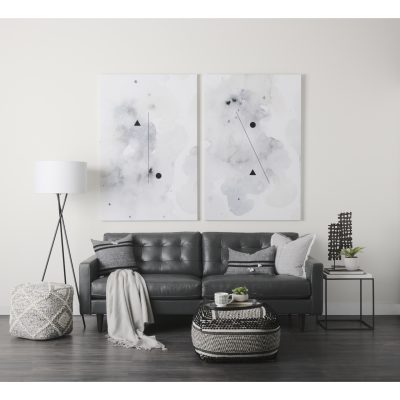 Alternative view of Garima  22.0L x 22.0W x 14.0H Black/White Wool and Cotton Patterned Pouf