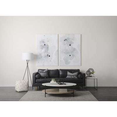 Alternative view of Amaira 16.0L x 16.0W x 16.0H Cream/Black/White patterned Wool and Cotton Pouf