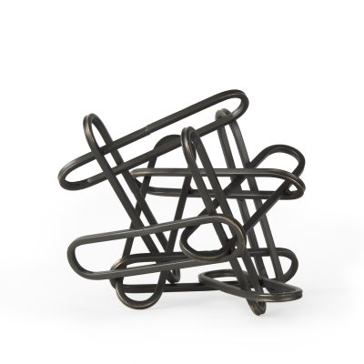 Henderson 10.4L x 8.3W x 7.7H Black Metal Paperclip Decorative Object