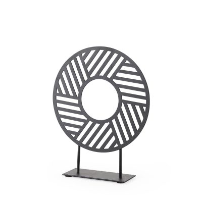 Micra 9.1L x 2.6W x 10.9H Matte Black Metal Decorative Object on a Stand