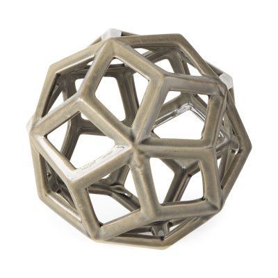 Geom 7.1L x 7.1W x 7.1H Tan Ceramic Geometric Object