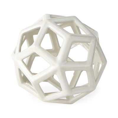 Geom 7.1L x 7.1W x 7.1H White Ceramic Geometric  Object