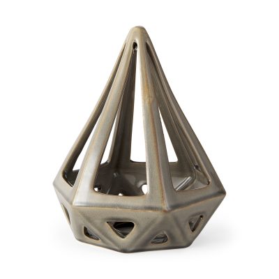 Hood 7.7L x 7.7W x 9.4H Bronze Geometric Ceramic Object
